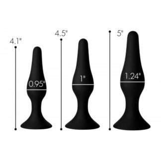 Triple Spire Tapered Anal Trainer Plug Set